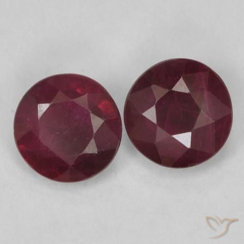 Pedras preciosas de Rubi Vinho vermelho natural de 0.51 ct, Redondo, VS-SI