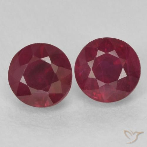 0.72ctw Natural Vermelho escuro Rubi, Redondo, VS-SI