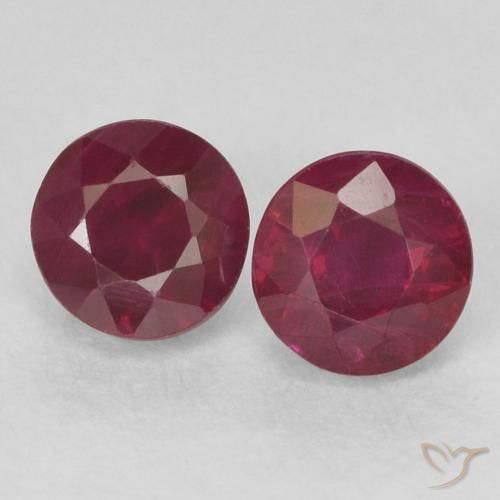 Pedras preciosas de Rubi Vermelho escuro natural de 0.72 ct, Redondo, VS-SI