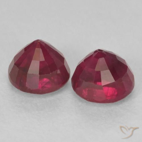 Pedras preciosas de Rubi Vermelho escuro natural de 0.72 ct, Redondo, VS-SI