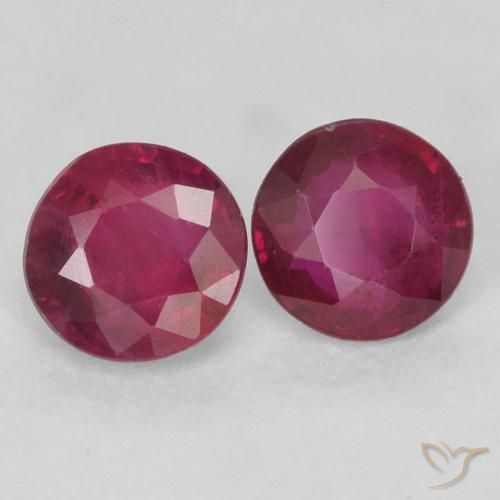 Pedras preciosas de Rubi Vermelho escuro natural de 0.48 ct, Redondo, VS-SI
