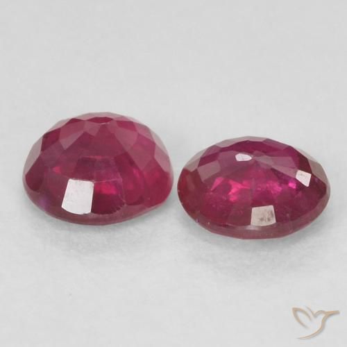 Pedras preciosas de Rubi Vermelho escuro natural de 0.48 ct, Redondo, VS-SI
