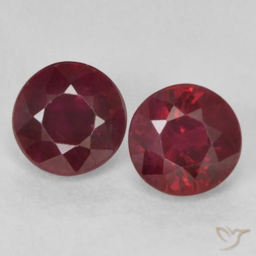 0.73ctw Natural Vermelho escuro Rubi, Redondo, VS-SI