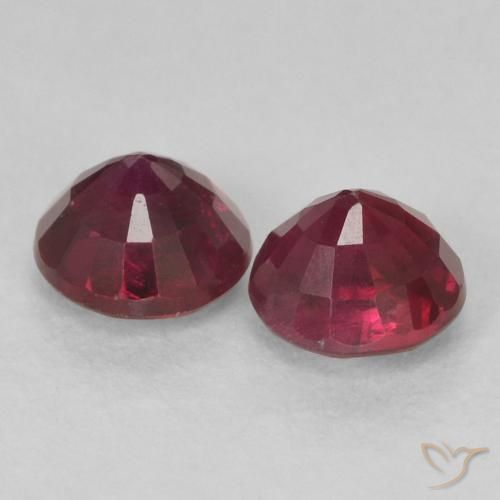 Pedras preciosas de Rubi Vermelho escuro natural de 0.73 ct, Redondo, VS-SI