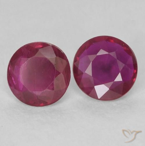 Pedras preciosas de Rubi Vermelho escuro natural de 0.44 ct, Redondo, VS-SI