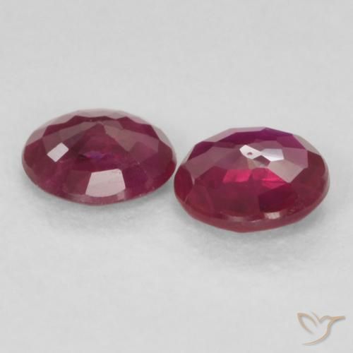 Pedras preciosas de Rubi Vermelho escuro natural de 0.44 ct, Redondo, VS-SI