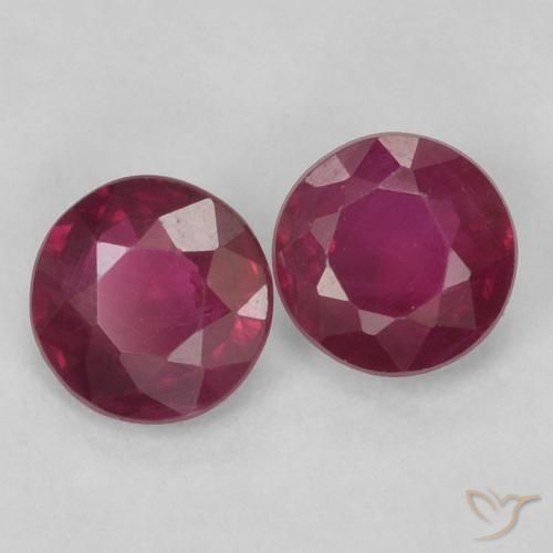 Pedras preciosas de Rubi Vermelho escuro natural de 0.50 ct, Redondo, SI