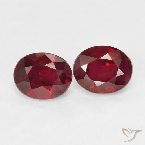 Pedras preciosas de Rubi Vermelho brilhante natural de 1.10 ct, oval, VS-SI