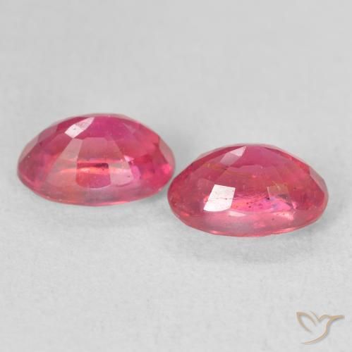 Pedras preciosas de Rubi Rosa quente natural de 2.48 ct, oval, VS