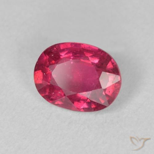 Rubi Luz vermelha Natural 1.53ct, oval, VS
