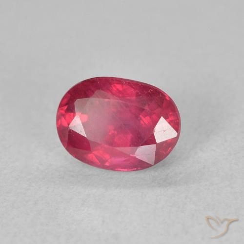 Rubi Vermelho rosado Natural 1.41ct, oval, VS