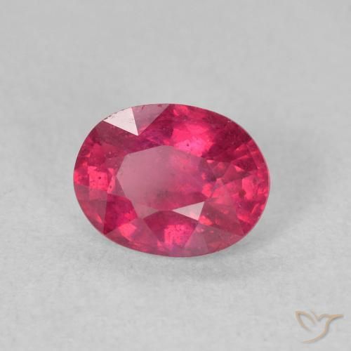 Rubi Luz vermelha Natural 1.66ct, oval, VS