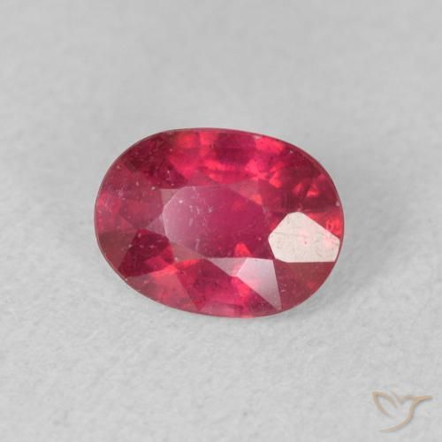 Rubi Luz vermelha Natural 0.99ct, oval, VS