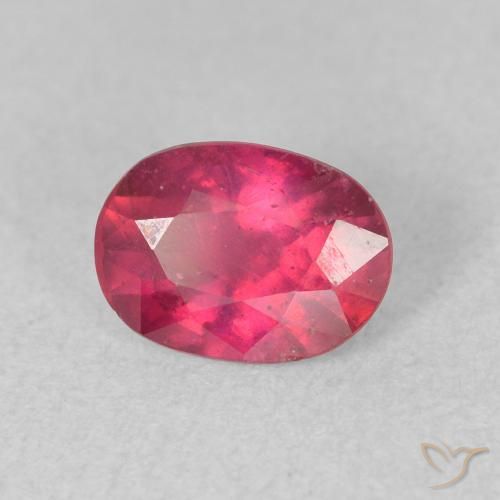 Rubi Vermelho rosado Natural 1.08ct, oval, VS