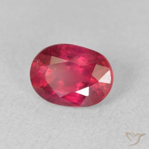 Rubi Vermelho rosado Natural 1.13ct, oval, VS