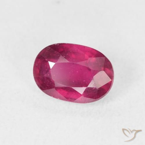 Rubi Vermelho rosado Natural 1.32ct, oval, VS