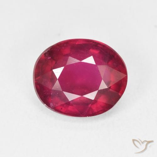 5.05ct Natural Medium Dark-Red Rubi, oval, VS