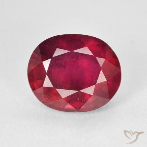 7.45ct Natural Medium Dark-Red Rubi, oval, VS