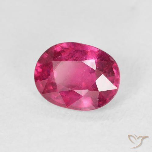 Rubi Luz vermelha Natural 1.59ct, oval, VS