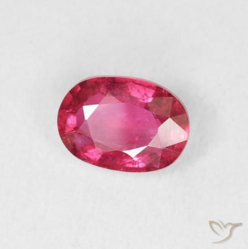 Rubi Vermelho rosado Natural 1.17ct, oval, VS