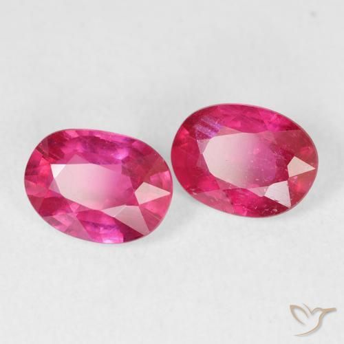 Pedras preciosas de Rubi Medium Dark-Pink natural de 3.10 ct, oval, VS