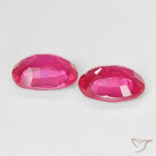 Pedras preciosas de Rubi Medium Dark-Pink natural de 3.10 ct, oval, VS