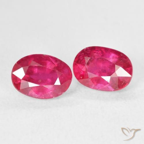 Pedras preciosas de Rubi Medium Dark-Pink natural de 2.82 ct, oval, VS