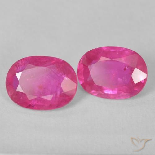 Pedras preciosas de Rubi Medium Dark-Pink natural de 3.08 ct, oval, VS-SI