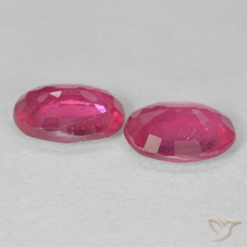 Pedras preciosas de Rubi rosa avermelhado natural de 2.87 ct, oval, VS-SI