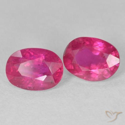 Pedras preciosas de Rubi Vermelho rosado natural de 3.47 ct, oval, VS-SI