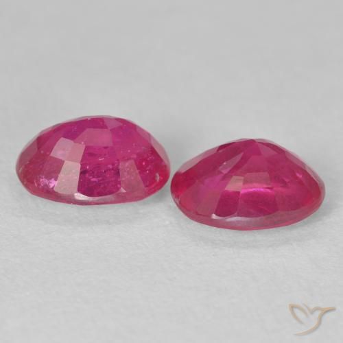 Pedras preciosas de Rubi Vermelho rosado natural de 3.47 ct, oval, VS-SI