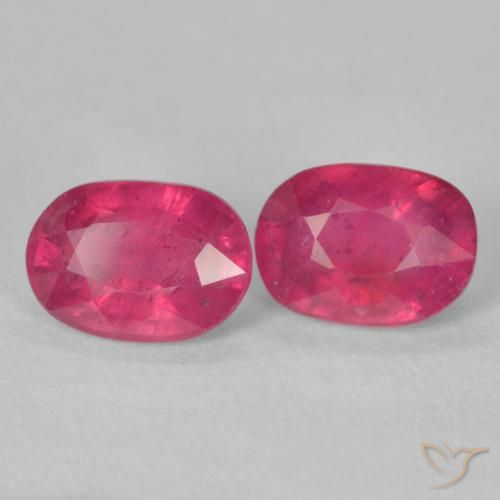 Pedras preciosas de Rubi vermelho médio natural de 3.72 ct, oval, VS-SI