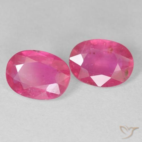 Pedras preciosas de Rubi Vermelho rosado natural de 2.87 ct, oval, VS-SI