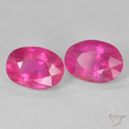 Pedras preciosas de Rubi Medium Dark-Pink natural de 3.70 ct, oval, VS-SI
