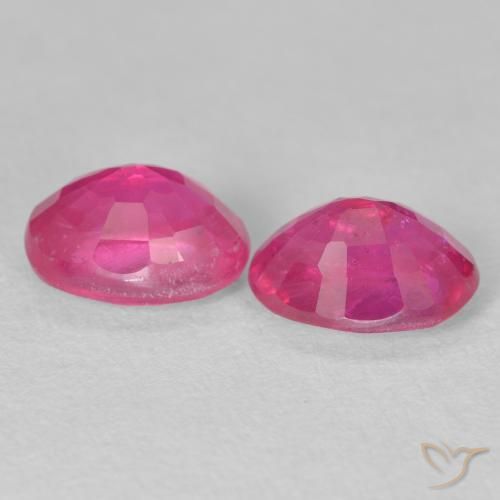 Pedras preciosas de Rubi Medium Dark-Pink natural de 3.70 ct, oval, VS-SI