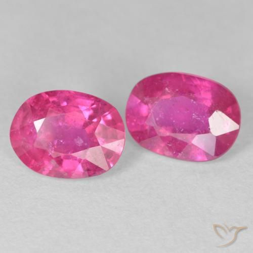 Pedras preciosas de Rubi Rosa quente natural de 3.31 ct, oval, VS-SI