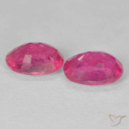Pedras preciosas de Rubi Rosa quente natural de 3.31 ct, oval, VS-SI