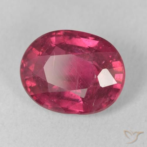 Rubi rosa avermelhado Natural 3.41ct, oval, VS-SI