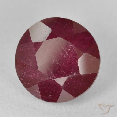 Rubi Vermelho escuro Natural 5.73ct, Redondo, VS-SI