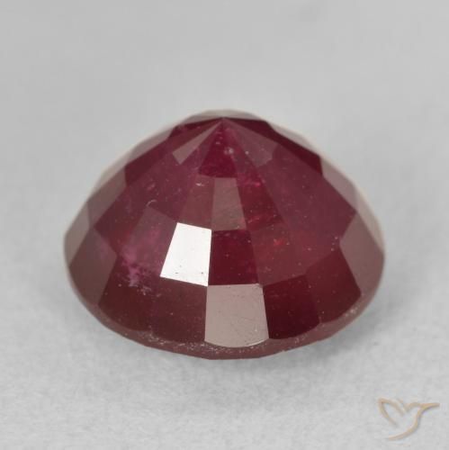 Rubi Vermelho escuro Natural 5.73ct, Redondo, VS-SI