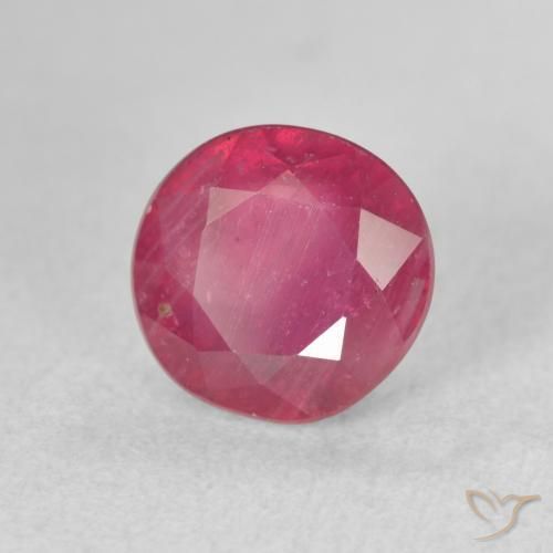 Rubi Vermelho rosado Natural 2.62ct, Redondo, VS-SI