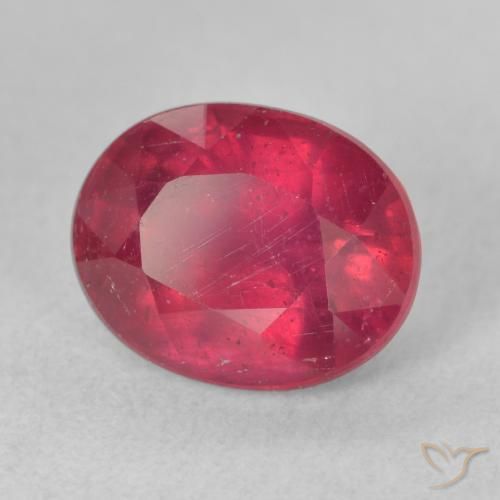 Rubi Vermelho rosado Natural 4.15ct, oval, VS-SI