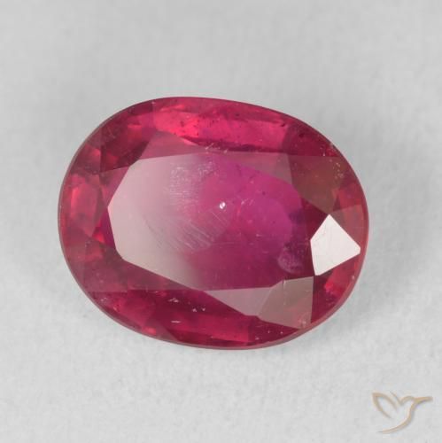 Rubi Vermelho rosado Natural 3.29ct, oval, VS-SI