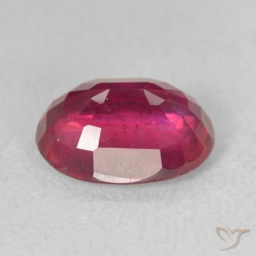 Rubi Vermelho rosado Natural 3.29ct, oval, VS-SI
