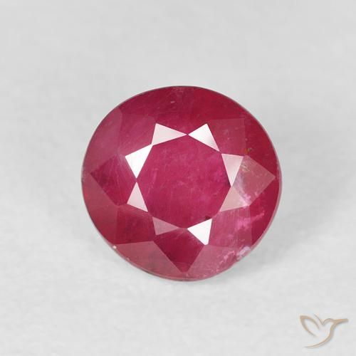 1.36ct Natural vermelho médio Rubi, Redondo, VS-SI