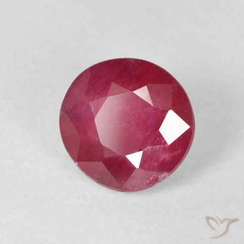 Rubi vermelho médio Natural 1.36ct, Redondo, VS-SI