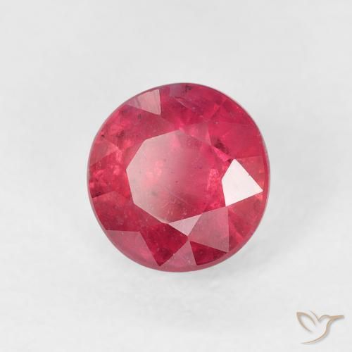 Rubi Vermelho rosado Natural 1.35ct, Redondo, VS-SI