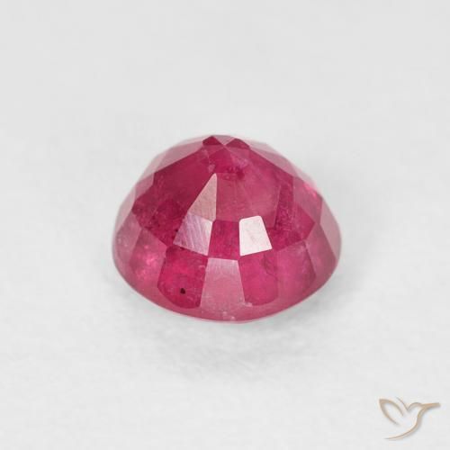 Rubi rosa avermelhado Natural 0.80ct, Redondo, VS-SI