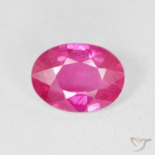1.55ct Natural Medium Dark-Pink Rubi, oval, VS-SI
