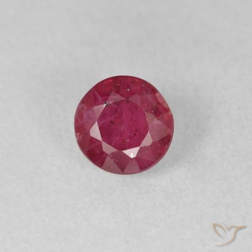 1.22ct Natural vermelho médio Rubi, Redondo, VS-SI